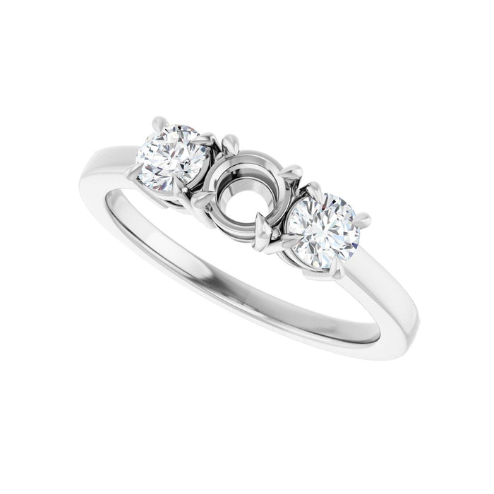 Platinum 4.4 mm Round 3/8 CTW Lab-Grown Diamond Semi-Set Engagement Ring