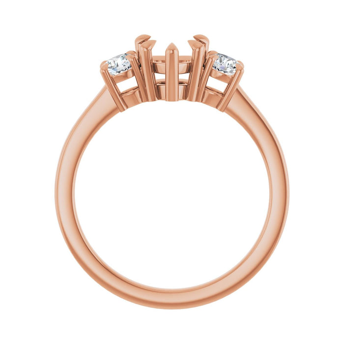 14K Rose Gold 6x6 mm Heart 1/3 CTW Lab-Grown Diamond Semi-Set Engagement Ring