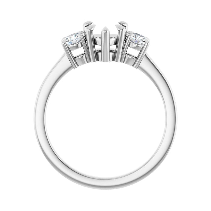 14K White Gold 6x6 mm Heart 1/3 CTW Lab-Grown Diamond Semi-Set Engagement Ring