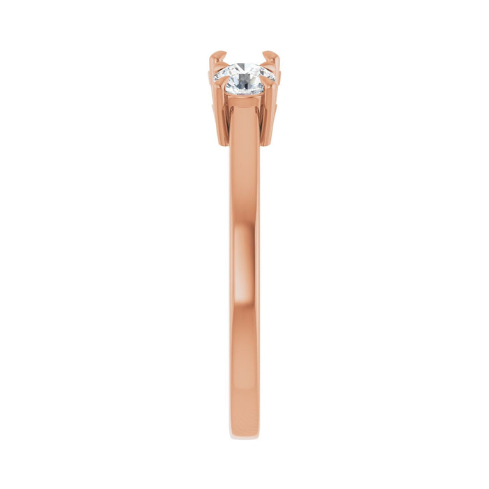 14K Rose Gold 4.4 mm Round 3/8 CTW Lab-Grown Diamond Semi-Set Engagement Ring
