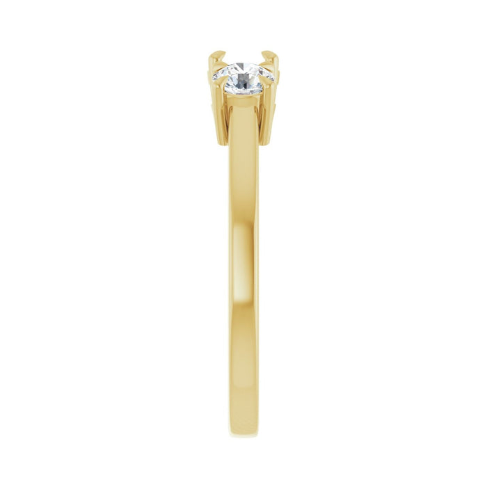 14K Yellow Gold 4.4 mm Round 3/8 CTW Lab-Grown Diamond Semi-Set Engagement Ring