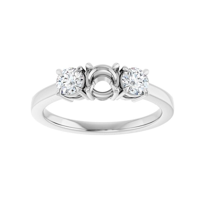 14K White Gold 4.4 mm Round 3/8 CTW Lab-Grown Diamond Semi-Set Engagement Ring