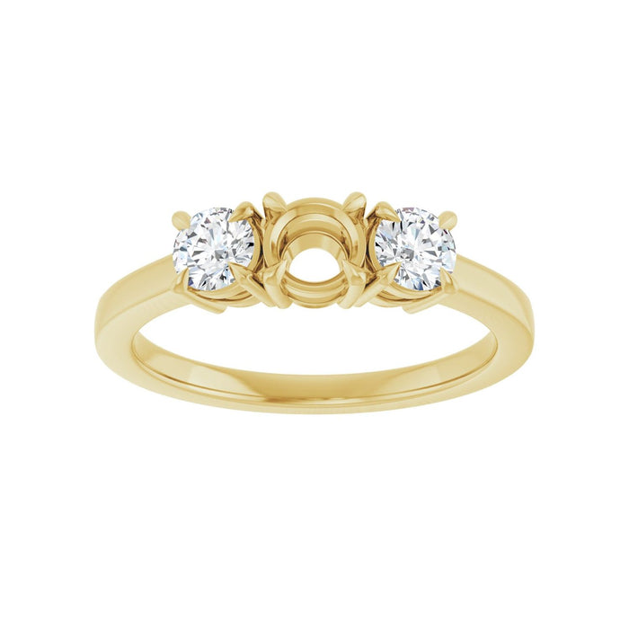 14K Yellow Gold 4.4 mm Round 3/8 CTW Lab-Grown Diamond Semi-Set Engagement Ring