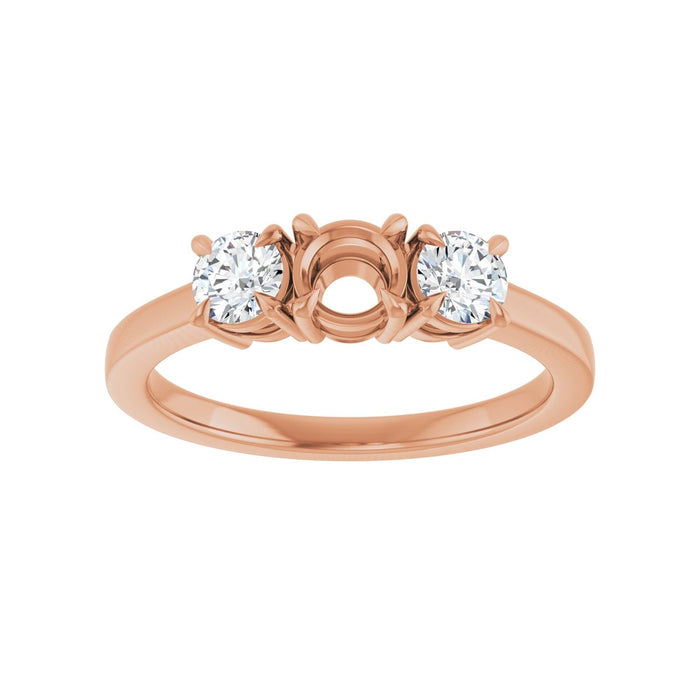 14K Rose Gold 4.4 mm Round 3/8 CTW Lab-Grown Diamond Semi-Set Engagement Ring