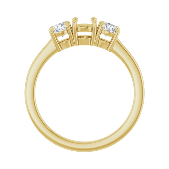 14K Yellow Gold 4.4 mm Round 3/8 CTW Lab-Grown Diamond Semi-Set Engagement Ring