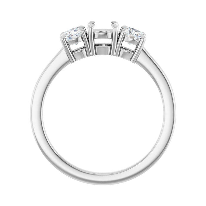 14K White Gold 4.4 mm Round 3/8 CTW Lab-Grown Diamond Semi-Set Engagement Ring