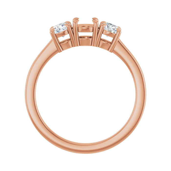 14K Rose Gold 4.4 mm Round 3/8 CTW Lab-Grown Diamond Semi-Set Engagement Ring