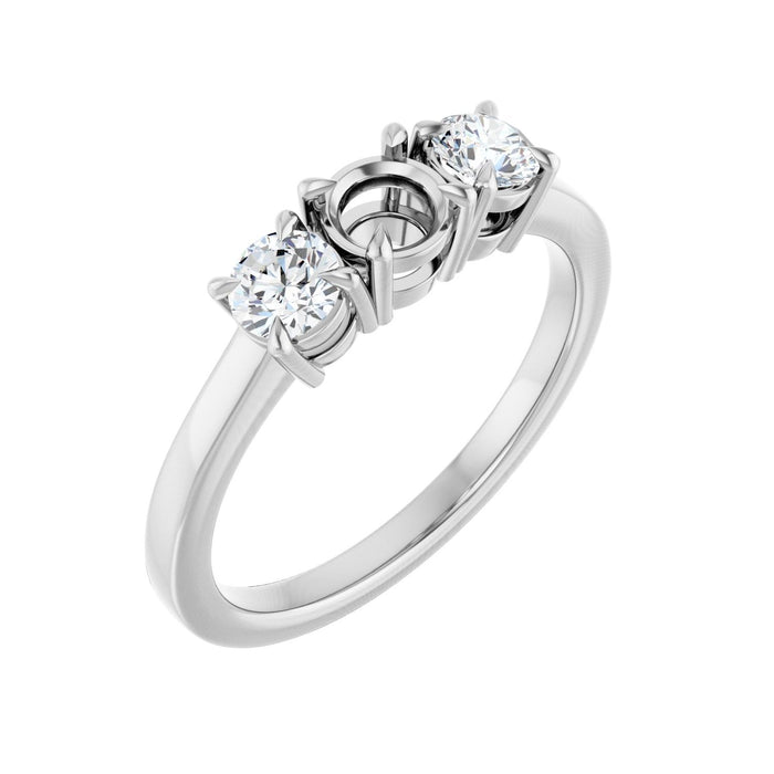 Platinum 4.4 mm Round 3/8 CTW Lab-Grown Diamond Semi-Set Engagement Ring