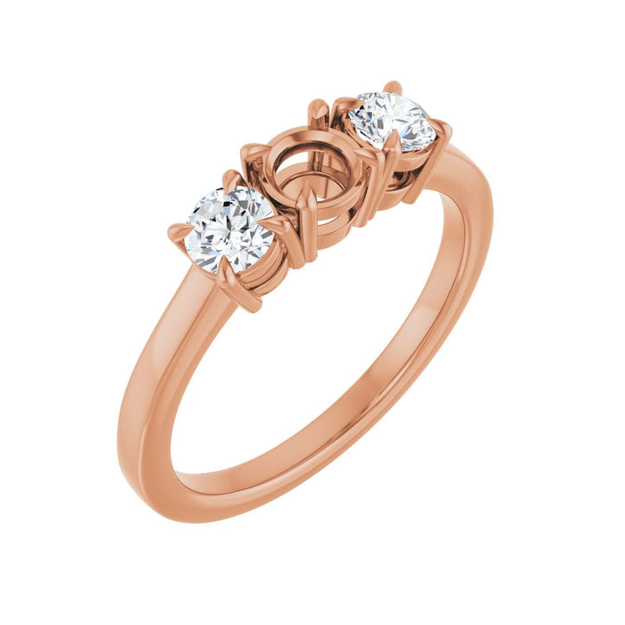 14K Rose Gold 4.4 mm Round 3/8 CTW Lab-Grown Diamond Semi-Set Engagement Ring