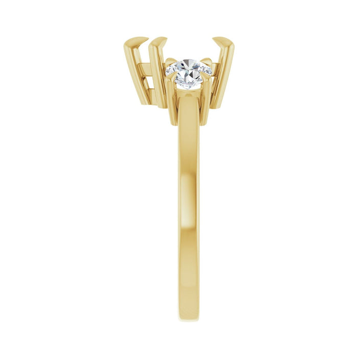 14K Yellow Gold 8x8 mm Heart 1/2 CTW Lab-Grown Diamond Semi-Set Engagement Ring