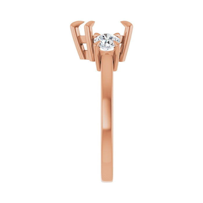 14K Rose Gold 8x8 mm Heart 1/2 CTW Lab-Grown Diamond Semi-Set Engagement Ring
