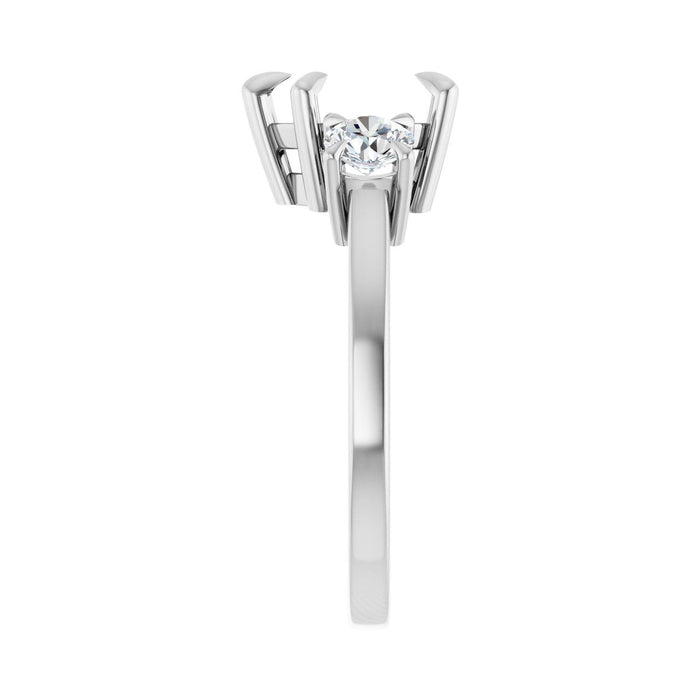 Platinum 8x8 mm Heart 1/2 CTW Lab-Grown Diamond Semi-Set Engagement Ring
