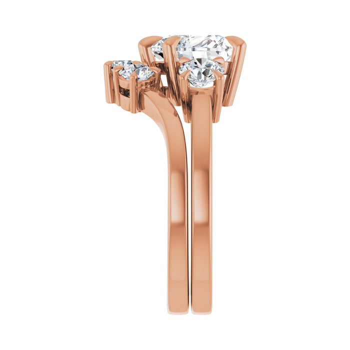 14K Rose Gold 8x8 mm Heart 1/2 CTW Lab-Grown Diamond Semi-Set Engagement Ring