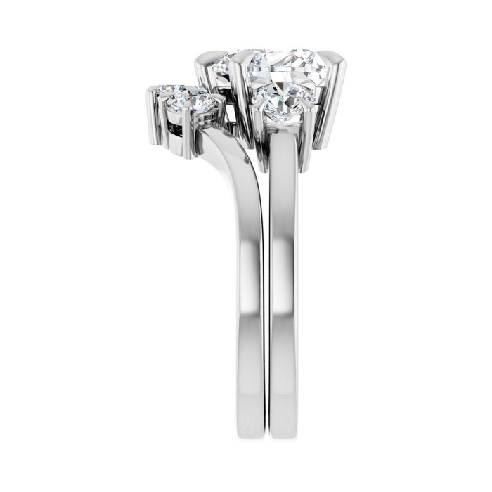 14K White Gold 8x8 mm Heart 1/2 CTW Lab-Grown Diamond Semi-Set Engagement Ring