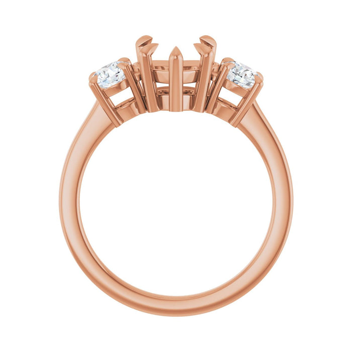 14K Rose Gold 8x8 mm Heart 1/2 CTW Lab-Grown Diamond Semi-Set Engagement Ring