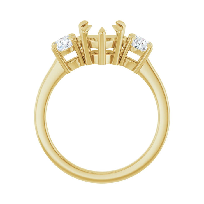 14K Yellow Gold 8x8 mm Heart 1/2 CTW Lab-Grown Diamond Semi-Set Engagement Ring