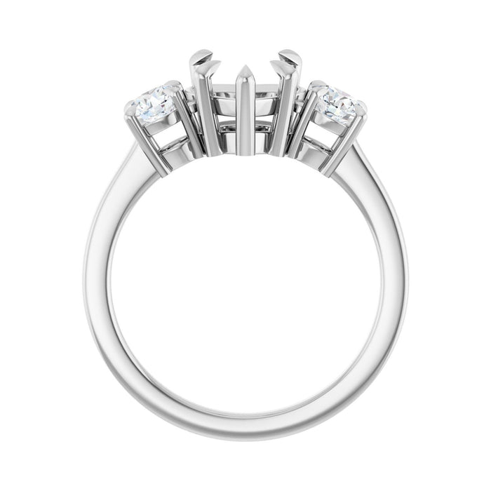 14K White Gold 8x8 mm Heart 1/2 CTW Lab-Grown Diamond Semi-Set Engagement Ring