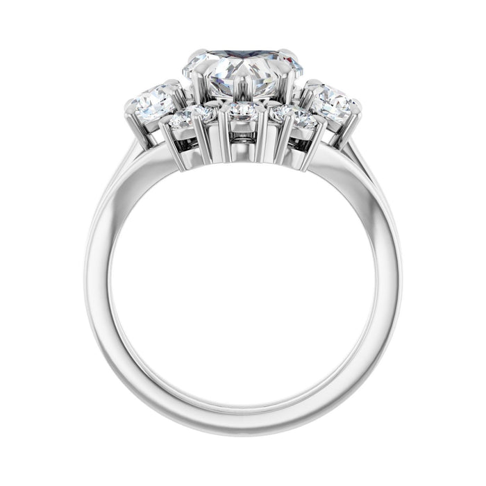 14K White Gold 8x8 mm Heart 1/2 CTW Lab-Grown Diamond Semi-Set Engagement Ring