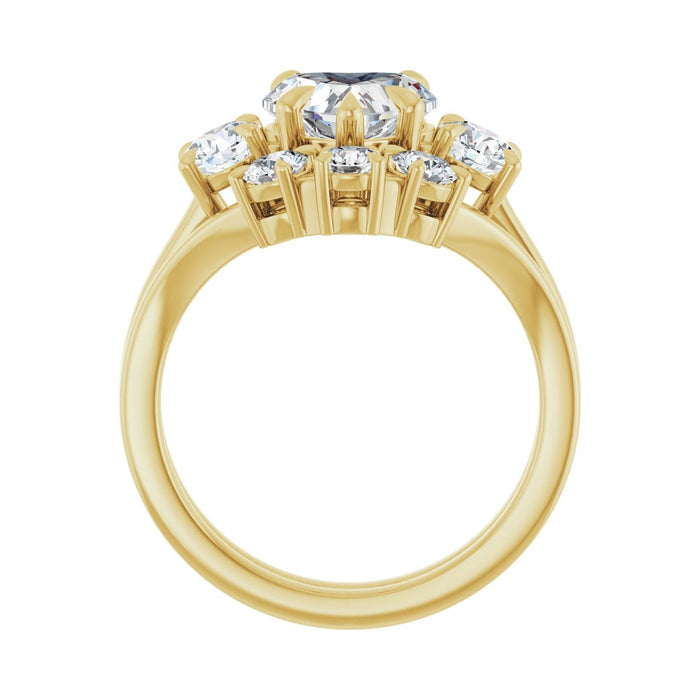 14K Yellow Gold 8x8 mm Heart 1/2 CTW Lab-Grown Diamond Semi-Set Engagement Ring