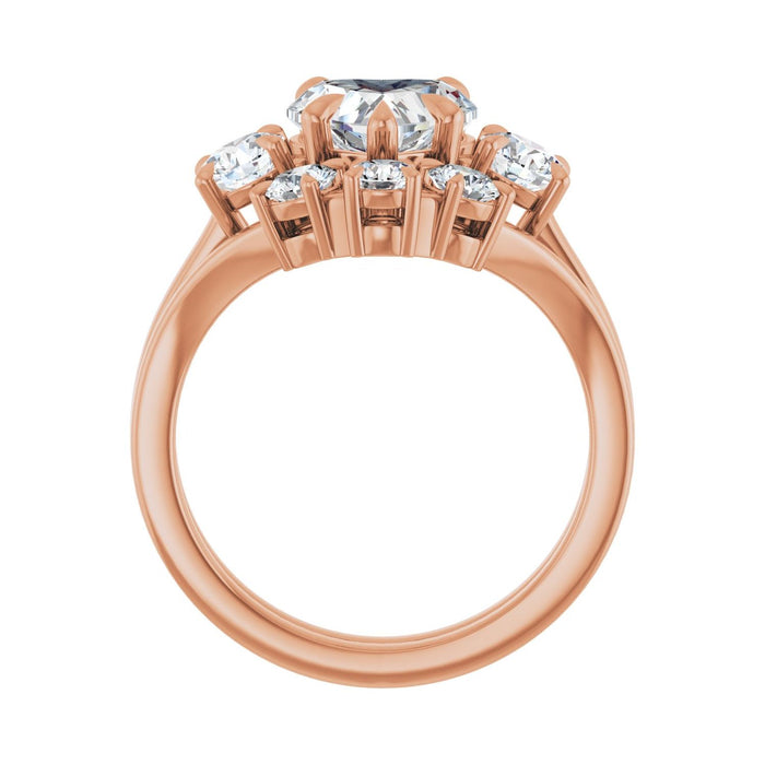 14K Rose Gold 8x8 mm Heart 1/2 CTW Lab-Grown Diamond Semi-Set Engagement Ring