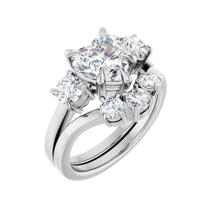 14K White Gold 8x8 mm Heart 1/2 CTW Lab-Grown Diamond Semi-Set Engagement Ring