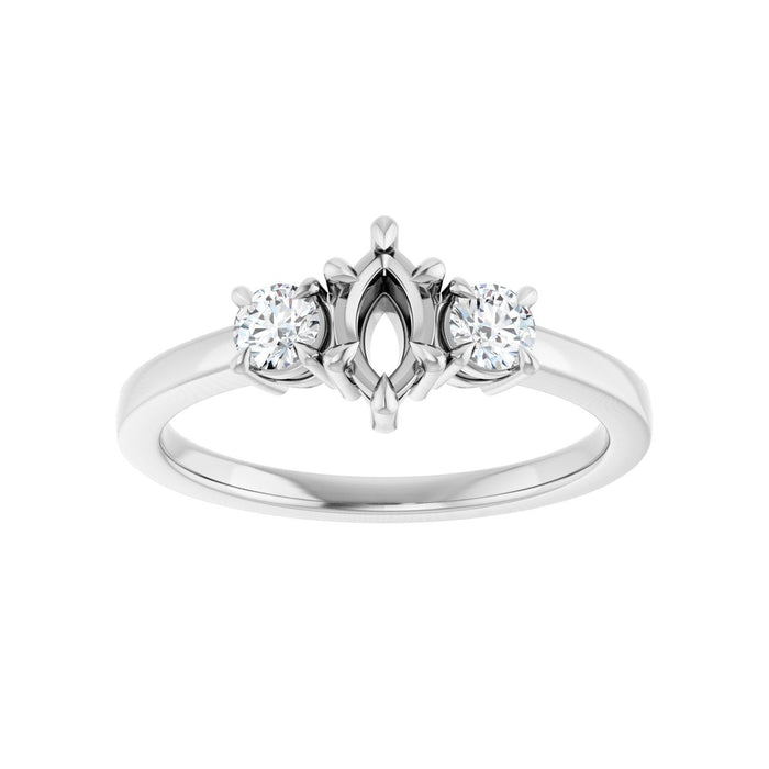 Platinum 6x3.5 mm Marquise 1/4 CTW Lab-Grown Diamond Semi-Set Engagement Ring
