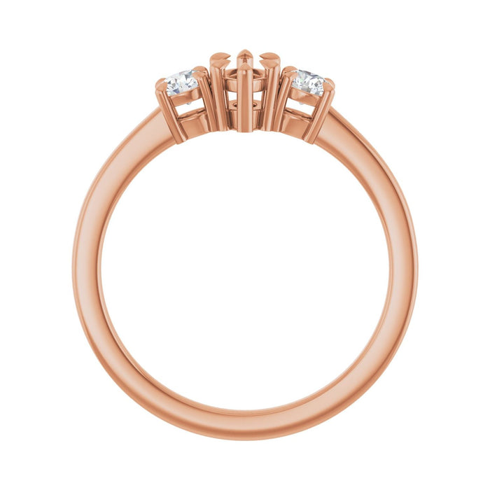 14K Rose Gold 6x3.5 mm Marquise 1/4 CTW Lab-Grown Diamond Semi-Set Engagement Ring