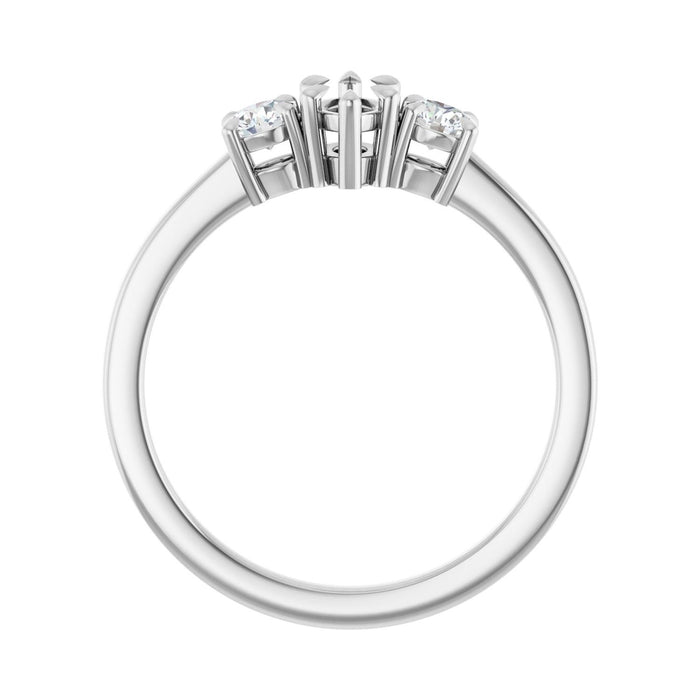 Platinum 6x3.5 mm Marquise 1/4 CTW Lab-Grown Diamond Semi-Set Engagement Ring