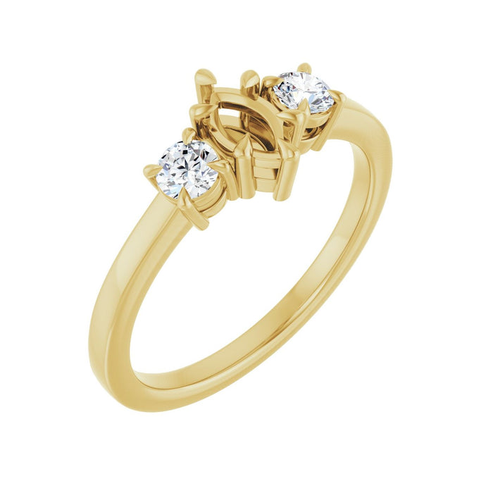 14K Yellow Gold 6x3.5 mm Marquise 1/4 CTW Lab-Grown Diamond Semi-Set Engagement Ring