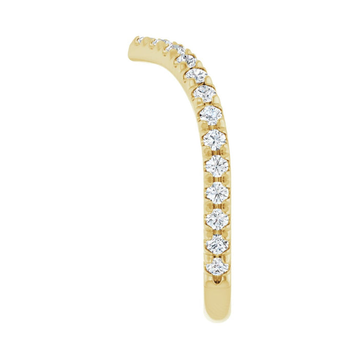 14K Yellow Gold 1/2 CTW Lab-Grown Diamond  French-Set Contour Band