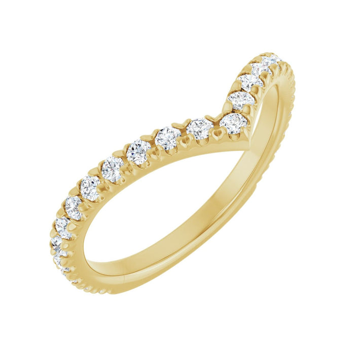 14K Yellow Gold 1/2 CTW Lab-Grown Diamond  French-Set Contour Band