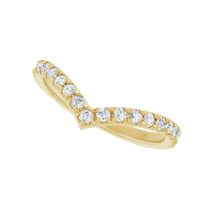 14K Yellow Gold 1/2 CTW Lab-Grown Diamond  French-Set Contour Band