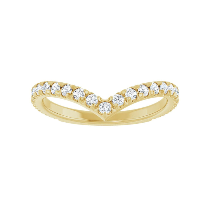 14K Yellow Gold 1/2 CTW Lab-Grown Diamond  French-Set Contour Band