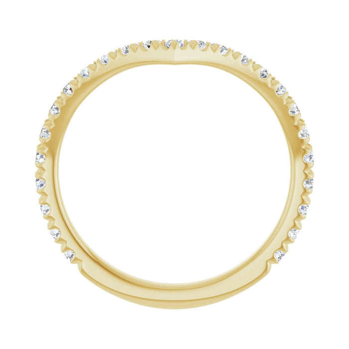 14K Yellow Gold 1/2 CTW Lab-Grown Diamond  French-Set Contour Band