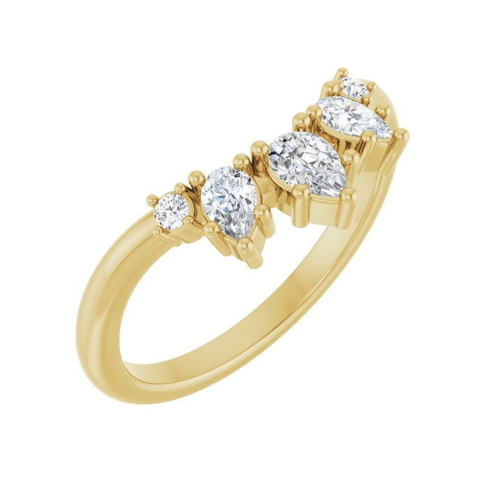 14K Yellow Gold 3/8 CTW Lab-Grown Diamond Contour Band