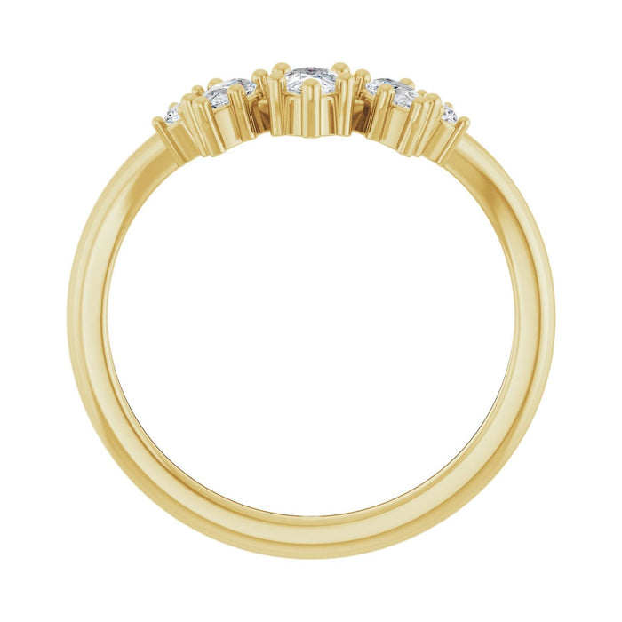 14K Yellow Gold 3/8 CTW Lab-Grown Diamond Contour Band