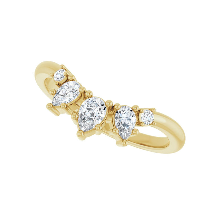 14K Yellow Gold 3/8 CTW Lab-Grown Diamond Contour Band