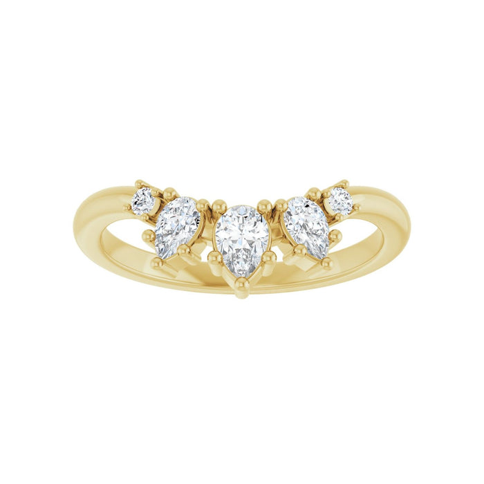14K Yellow Gold 3/8 CTW Lab-Grown Diamond Contour Band