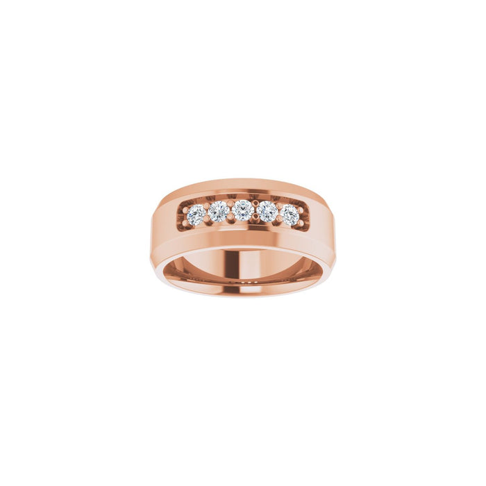 14K Rose Gold 1/6 CTW Lab-Grown Diamond Band