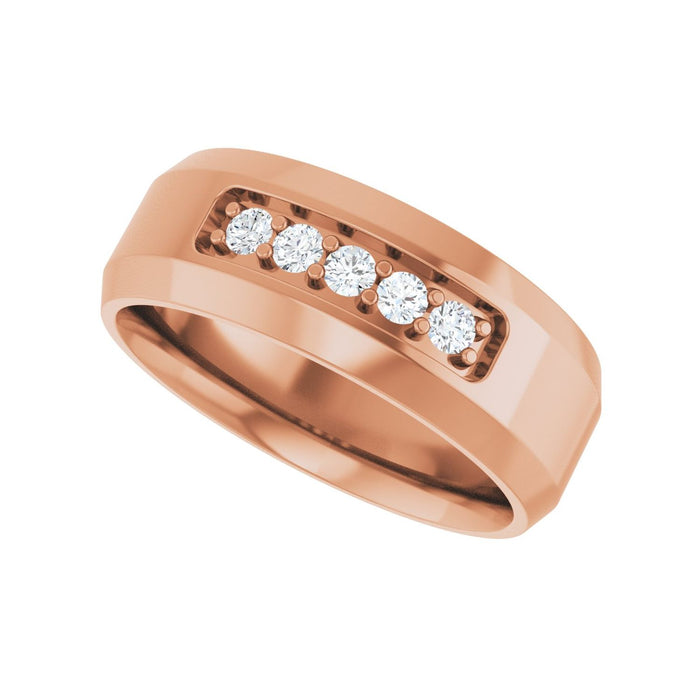 14K Rose Gold 1/6 CTW Lab-Grown Diamond Band