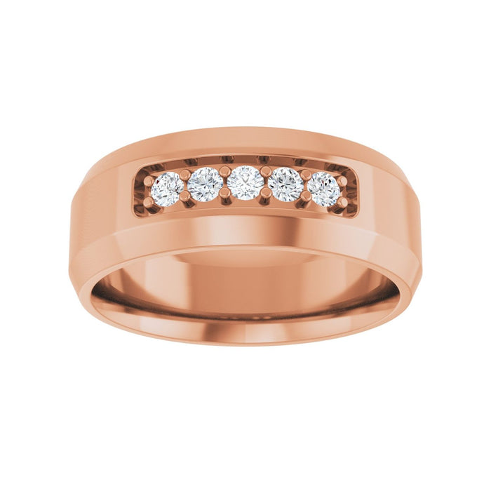 14K Rose Gold 1/6 CTW Lab-Grown Diamond Band