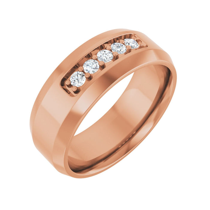 14K Rose Gold 1/6 CTW Lab-Grown Diamond Band
