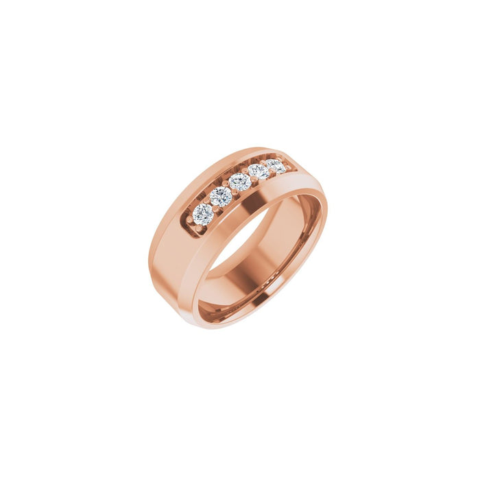 14K Rose Gold 1/6 CTW Lab-Grown Diamond Band