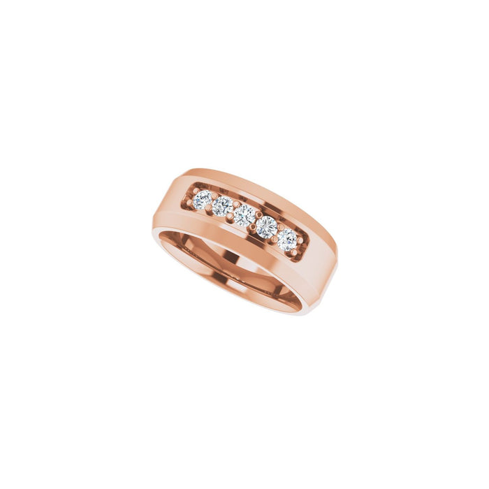 14K Rose Gold 1/6 CTW Lab-Grown Diamond Band