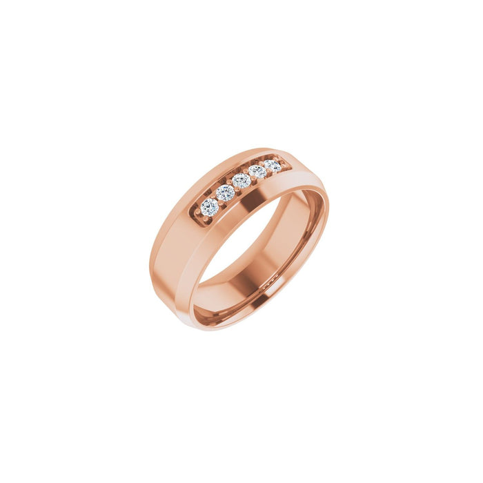 14K Rose Gold 1/6 CTW Lab-Grown Diamond Band