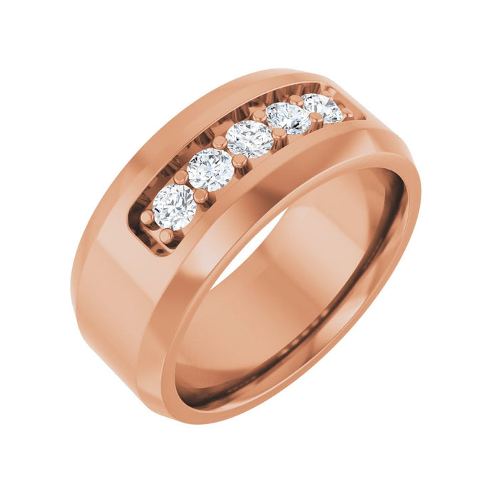 14K Rose Gold 1/2 CTW Lab-Grown Diamond Band