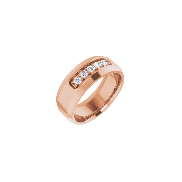 14K Rose Gold 1/6 CTW Lab-Grown Diamond Band