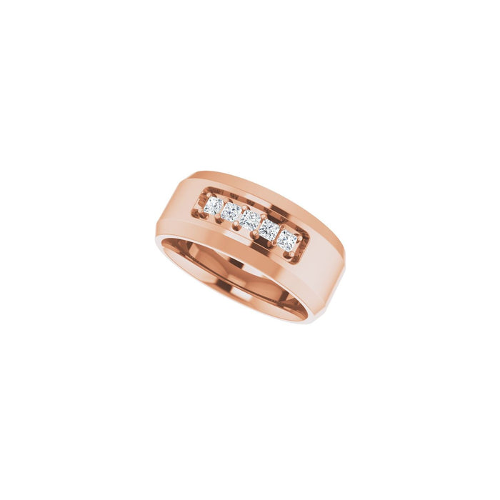 14K Rose Gold 1/5 CTW Lab-Grown Diamond Band