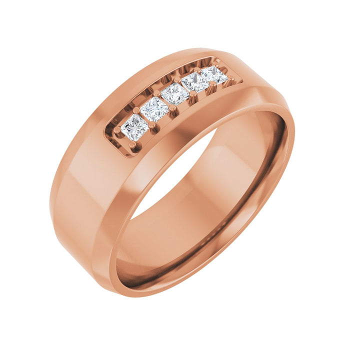 14K Rose Gold 1/5 CTW Lab-Grown Diamond Band