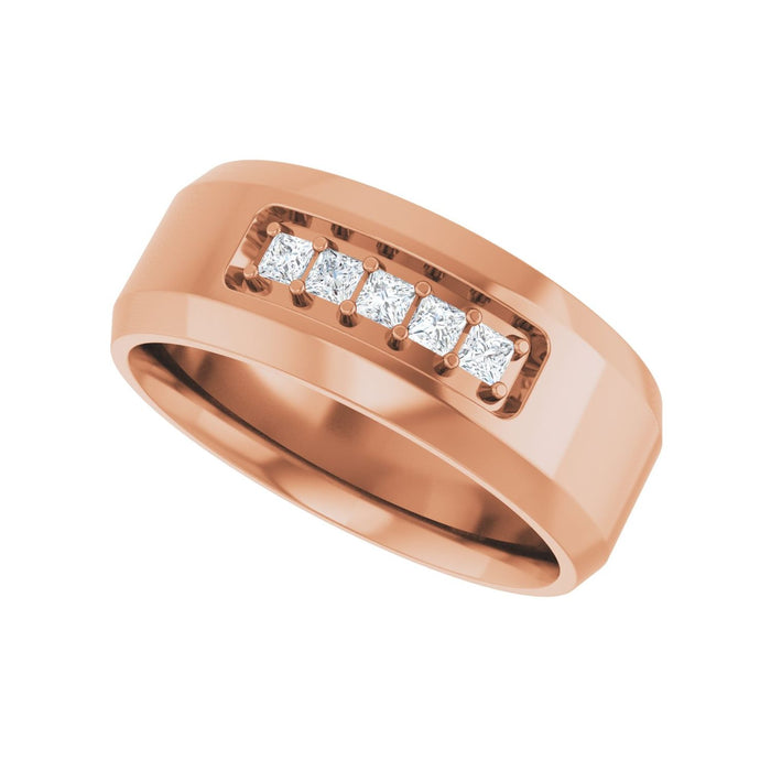 14K Rose Gold 1/5 CTW Lab-Grown Diamond Band